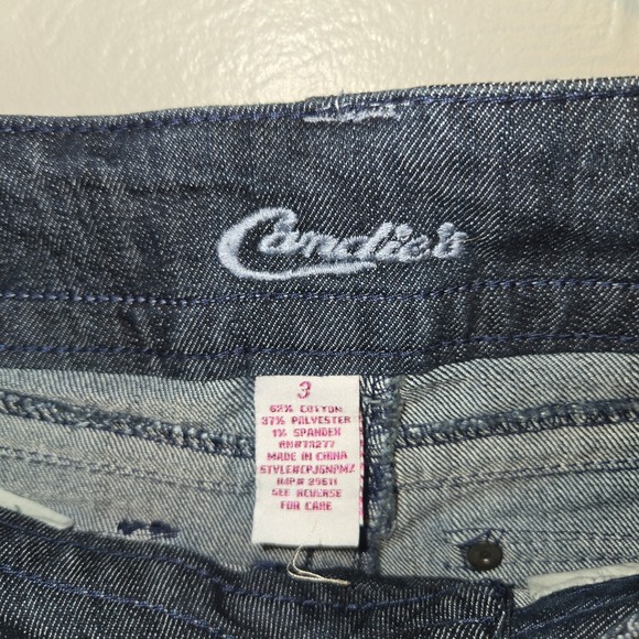 Y2K FASHION: Candies Bootcut Jeans Juniors Size 3 Distressed Stretch - Picture 6 of 12